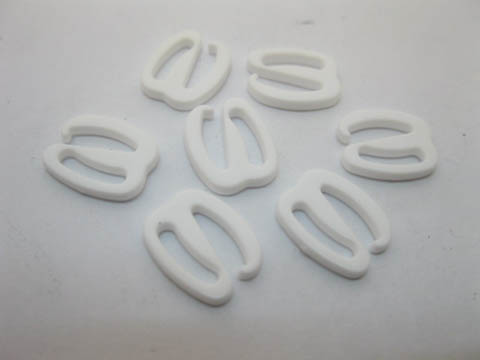 4X200Pcs White "E" Hook Bra Clips 9mm - Click Image to Close