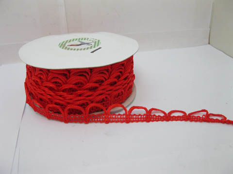 5Roll X 14m Red Braid Lace Ribbon Trim Embellishment - Click Image to Close