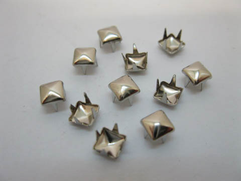 500Pcs Silver Color Pyramid Studs 5x5mm Leather Craft - Click Image to Close