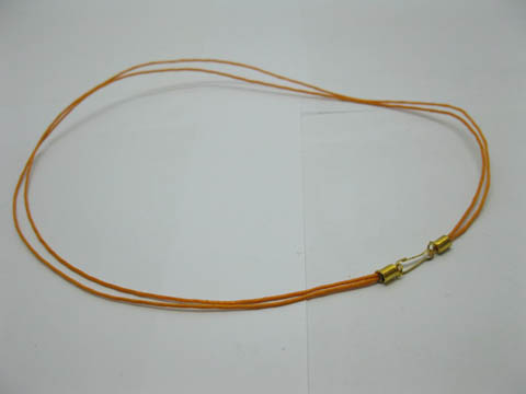 95 Orange 2-String Waxen Strings For Necklace Golden Clasp - Click Image to Close