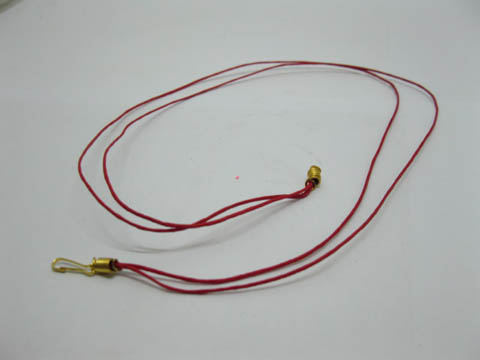 95 Red 2-String Waxen Strings For Necklace Golden Clasp - Click Image to Close