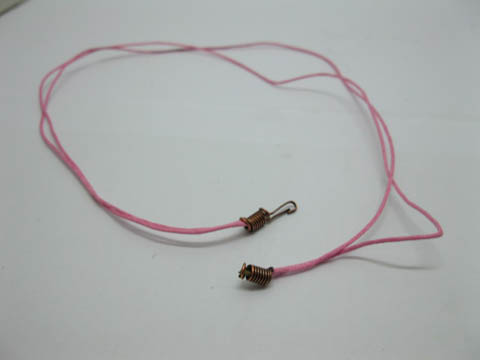 95 Pink 2-String Waxen Strings For Necklace Copper Clasp - Click Image to Close