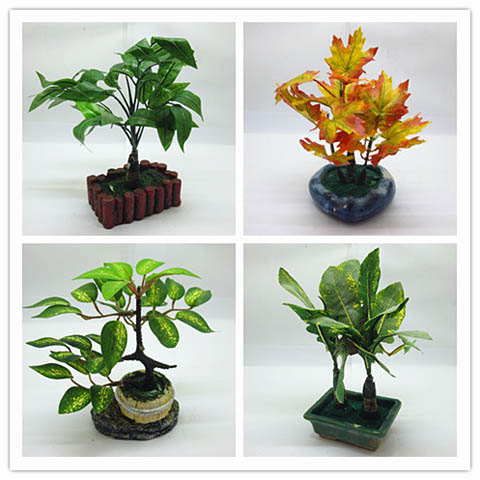 12 Artificial Potted Plant Home Decoration Assorted - Click Image to Close