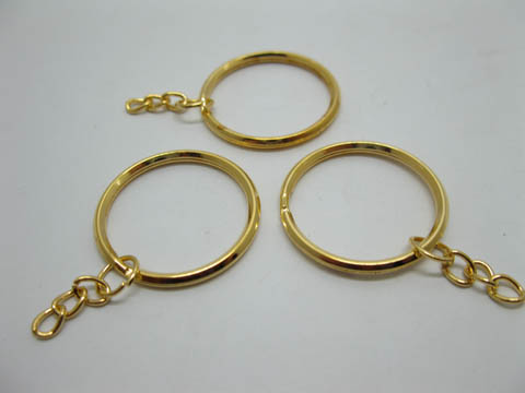 80 Golden Metal Key Rings with Chain Finding kr-a31 - Click Image to Close