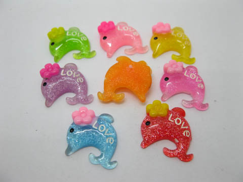 250Pcs Flatback Embellishment Jewelry Finding - Dolphin - Click Image to Close