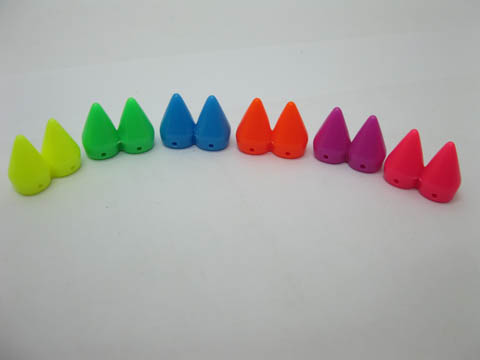 350 Two Row Rock Punk Spike Conical Stud Beads Mixed 18mm - Click Image to Close