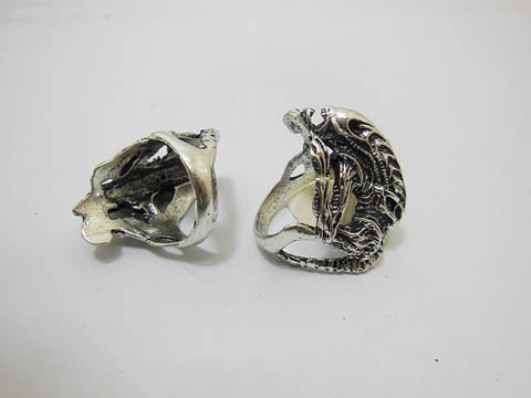 24X Men's Lizard Design Metal Rings with Case - Click Image to Close