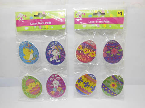 48 Easter Day Egg Shaped Notebooks Notepads Assorted - Click Image to Close