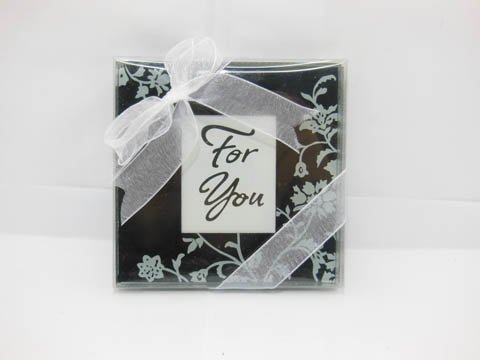 10Set X2Pcs Gorgeous Flower Glass Photo Coaster Wedding - Click Image to Close