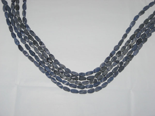 5 Strands 40cm Dark Blue Gemstone Beads 13x4mm - Click Image to Close