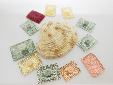 100Pcs Colorful Rectangular Flatback Beads - 2 Sizes - Click Image to Close