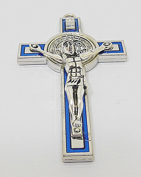 10X Blue Charm Cross Pendant Jewellery Finding 7.3x4.2x1.2cm - Click Image to Close