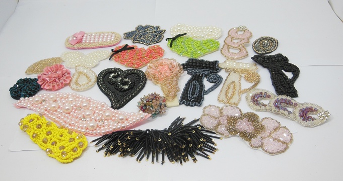 50Pcs Beaded Sequin Flower Embellishment Assorted - Click Image to Close