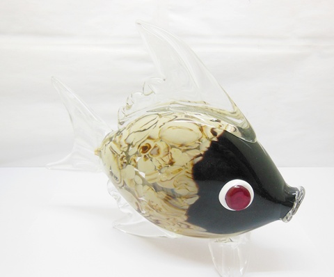 1X Handmade Art Glass Fish Figurine Ornament 21.5cm High - Click Image to Close