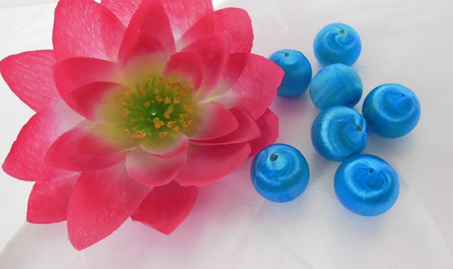 190 pcs Thread Braided Blue Ball for Decoration Craft 23mm Dia - Click Image to Close