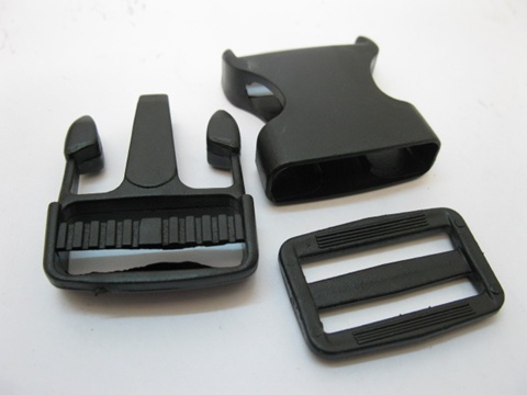 100Sets Black Side Release Buckles For 32mm Webbing - Click Image to Close