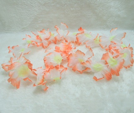 12 Orange Hawaiian Dress Party Flower Leis/Lei - Click Image to Close