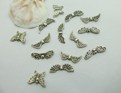 100Pcs Metal Beads Earring Jewelry Finding Assorted - Click Image to Close