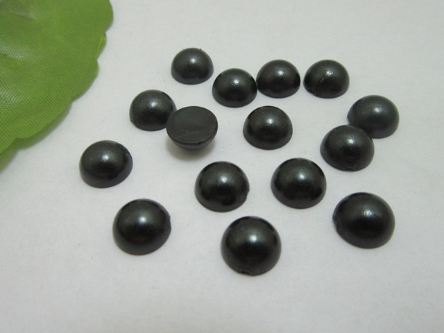 1000Pcs 10mm Black Semi-Circle Simulated Pearl Bead Flatback - Click Image to Close