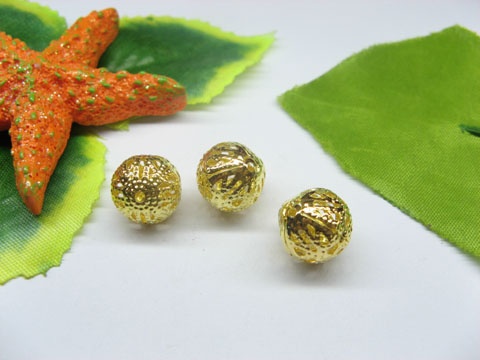 50pcs Gold Plated Filigree Spacer Beads 12mm - Click Image to Close