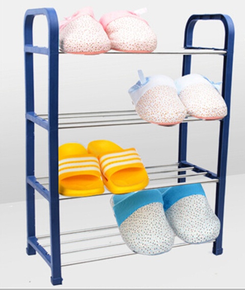 1Pc New Dark Blue 4-Tier Shoe Holder Display Rack 60cm High - Click Image to Close