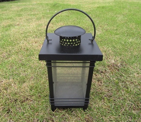 1X Black Metal Candle Lantern Wedding Decoration 22cm High - Click Image to Close