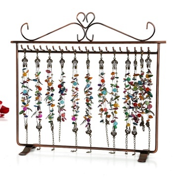 1X Copper Jewelry Necklace Displays Stand 20 Hooks - Click Image to Close