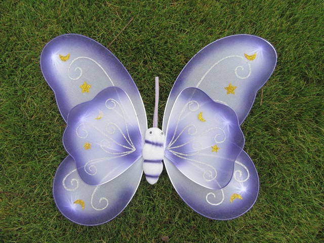 10X New Purple Butterfly Fairy Wings Dress-up with Star - Click Image to Close