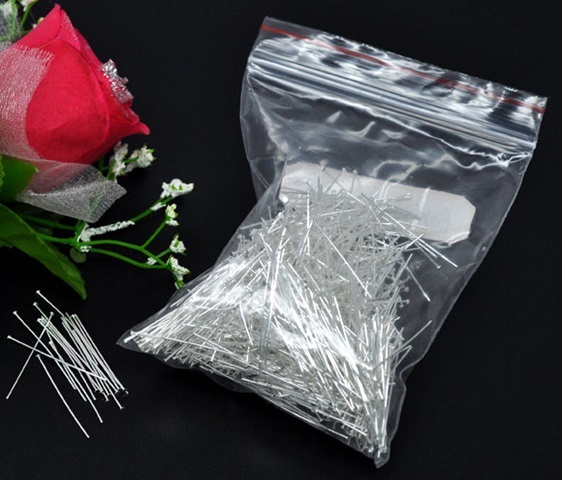 500gram(3800Pcs) Silver Plated 30mm Head Pins Jewelry Finding - Click Image to Close