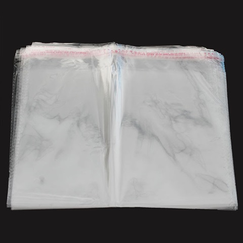 500 Clear Self-Adhesive Seal Plastic Bags 26x40cm - Click Image to Close