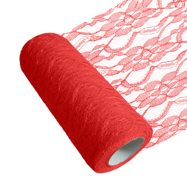 4Roll X 10Yds Red Lace Tulle Roll Spool DIY Wedding Deco - Click Image to Close