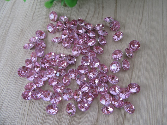 1000 Diamond Confetti 10mm Wedding Party Table Scatter-Pink - Click Image to Close