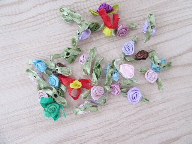 1000 Hand Craft Satin Ribbon Flower Embellishments 20-27mm - Click Image to Close