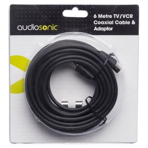 1Set 6M TV/VCR Coaxial Cable and Adaptor - Click Image to Close