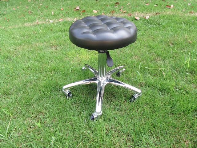 1X New Black Adjustable Barber Chair Stool with Wheel - Click Image to Close