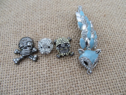 50Pcs Fox Skull Etc. Alloy Metal Beads Pendant Charms Assorted - Click Image to Close