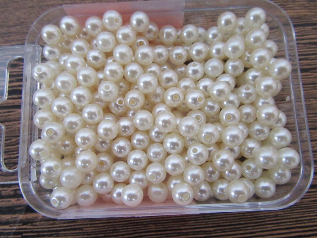 5000Pcs Dark Ivory Round Simulate Pearl Loose Beads 6mm - Click Image to Close