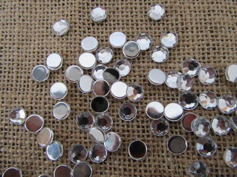 500 Silver Flat Back Diamonds Rhinestones 10mm - Click Image to Close