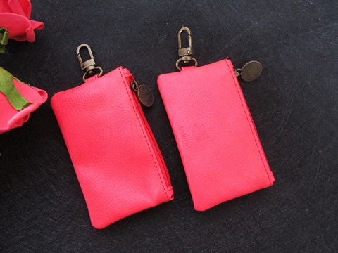 12Pcs Leather Credit Card Holder Coin Bag Pocket Purse w/Keyring - Click Image to Close