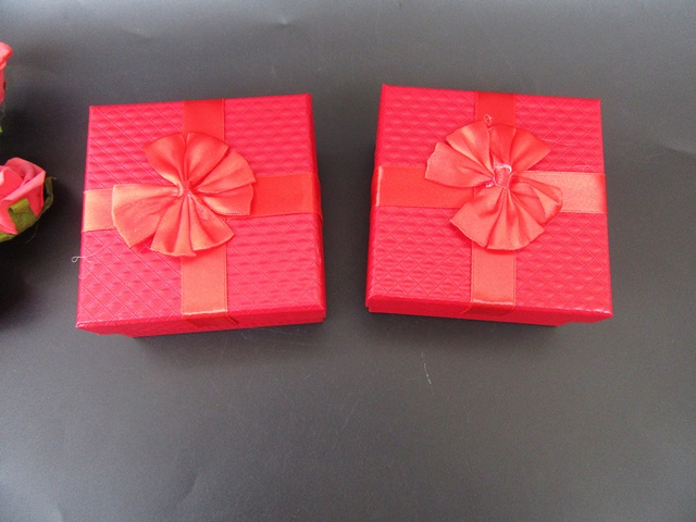 6Pcs Red Cube Present Gift Boxes Case Jewelry Watch Box - Click Image to Close