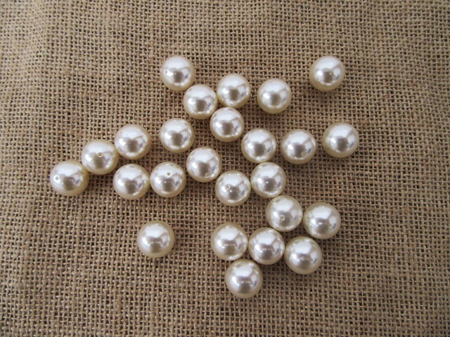 275Pcs Ivory Round Imitation Simulate Pearl Loose Beads 16mm Dia - Click Image to Close