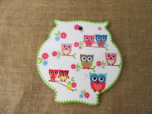 5X Owl Trivet Placemat Tablemat Decorative Plate Pot Holder - Gr - Click Image to Close