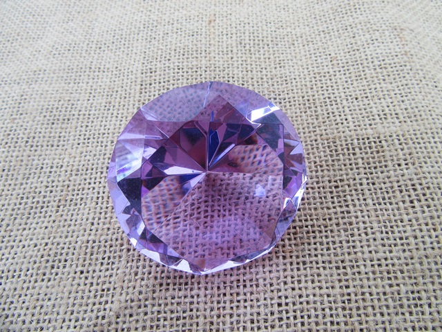 1X Purple Round Crystal Taper Ball 60x38mm - Click Image to Close