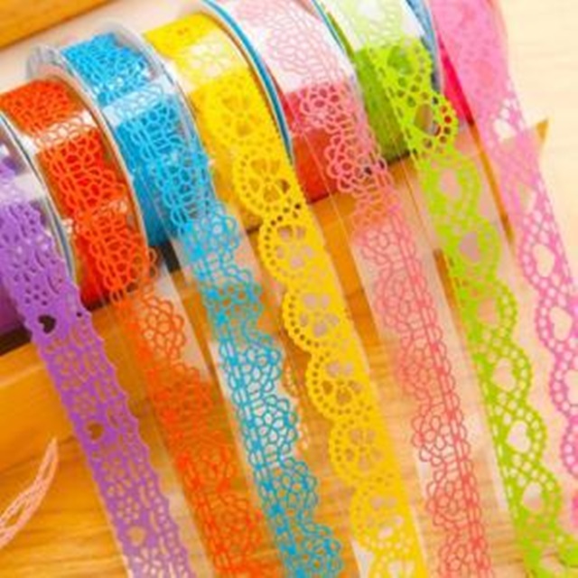 30Rolls Bud Silk Stationery Stickers Hollow Out Lace Sticker Mix - Click Image to Close