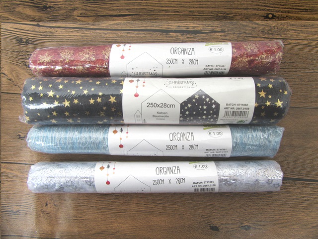 5Rolls Shiny Organza Fabric Roll for Scrapbooking Craft 250x28cm - Click Image to Close