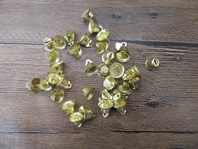 250Grams Golden Metal Bell Charm Beads 20x15mm - Click Image to Close