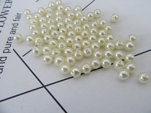 250Grams Ivory Simulate Pearl Loose Spacer Beads 10mm Dia. - Click Image to Close
