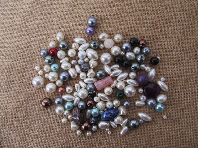 4Packets Simulate Pearl Loose Spacer Beads Various Shape - Click Image to Close