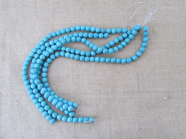 5Strands x 36Pcs Dyed Turquoise Gemstone Beads 12mm Dia. - Click Image to Close