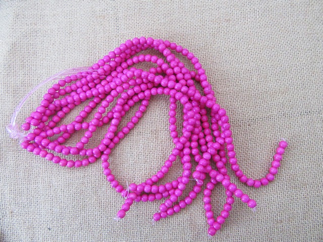 10Strands X 50Pcs Dyed Fushia Gemstone Beads 8mm Dia. - Click Image to Close